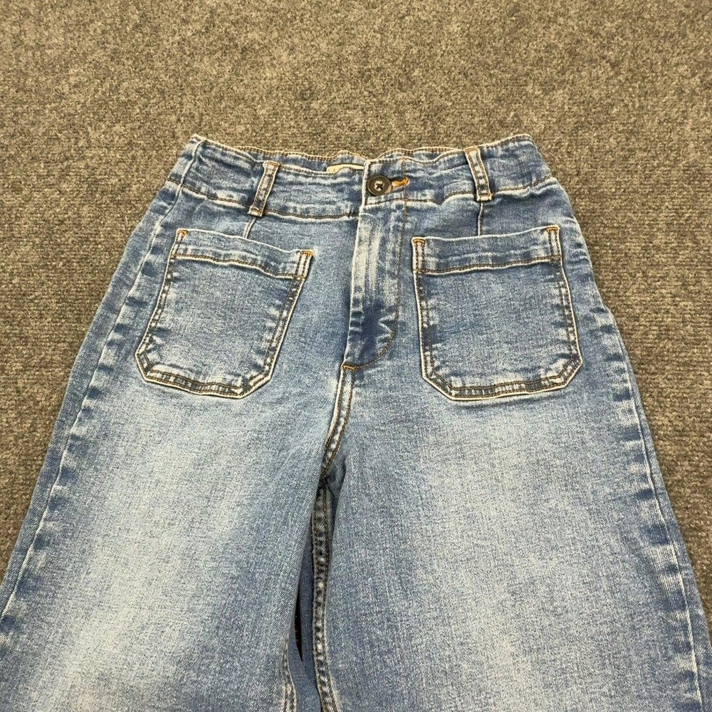Bagatelle Collection Jeans Womens 26 Blue Cotton Wide Leg Patch Pockets Casual - Picture 2 of 8